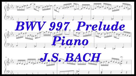 J S Bach Bwv Prelude In C Minor Sheet Music Piano Youtube