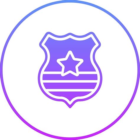 Ilustración Del Icono Vectorial De La Insignia De La Policía Del