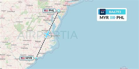 BA6793 Flight Status British Airways Myrtle Beach To Philadelphia