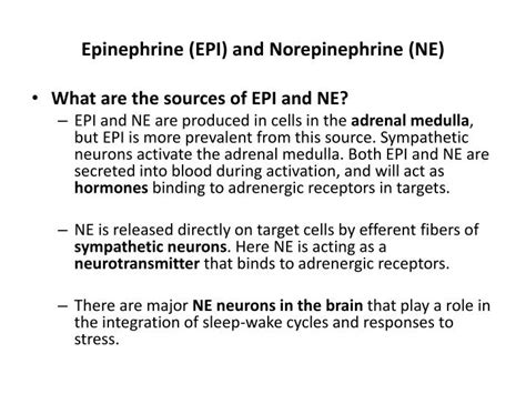 Ppt Epinephrine Epi And Norepinephrine Ne Powerpoint Presentation Id 6683760