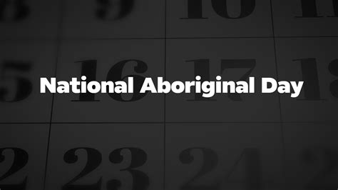 National Aboriginal Day List Of National Days