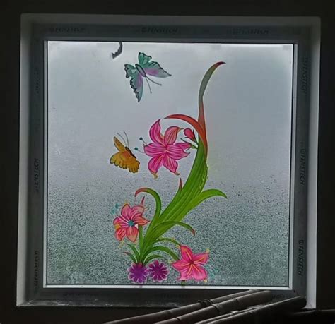 Multicolor Glossy 108mm Flower Printed Glass For Partition Size 1feeth At Rs 200sq Ft In