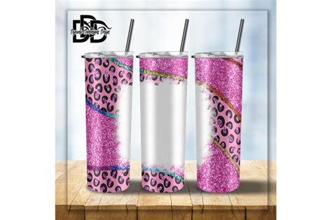 Oz Glitter Leopard Skinny Tumbler Design Straight Tumbler Sublima