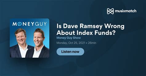 Is Dave Ramsey Wrong About Index Funds Transcript Money Guy Show