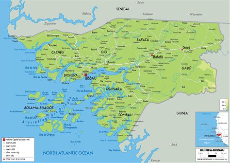 Guinea Bissau Map Physical Worldometer