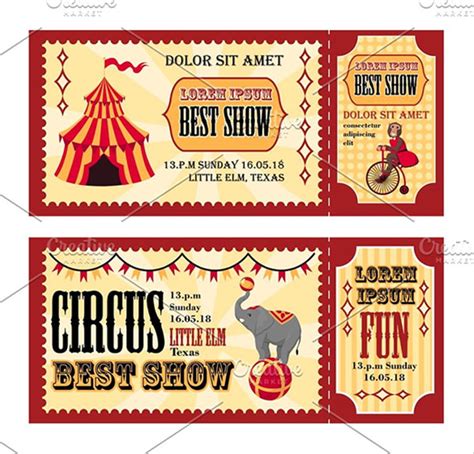 Free Printable Circus Ticket Template Printable Templates