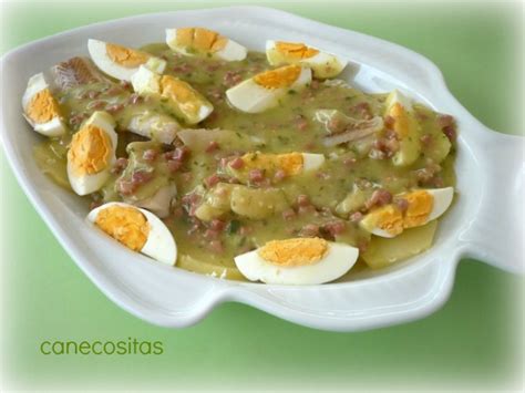 Huevos Duros Pescado Y Patatas En Salsa Verde Recetariocanecositas