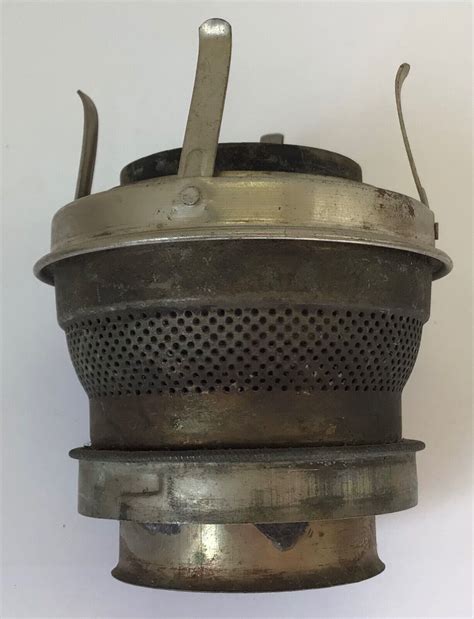 Antique Plume And Atwood Nickel Center Draft Lift Gallery Oil Lamp Burner Bayonet For Sale