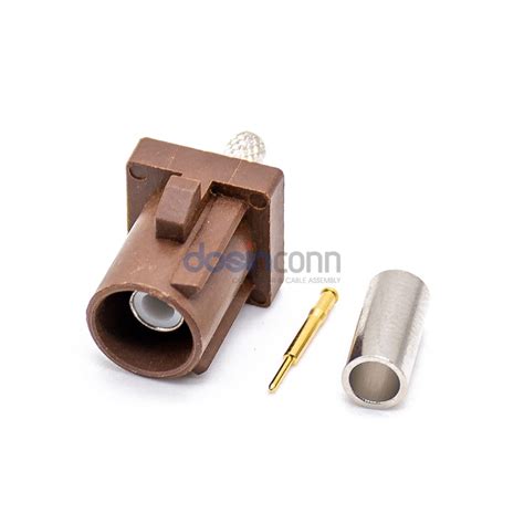 Fakra Plug Straight Male Pin Cable Brown F Code Crimp