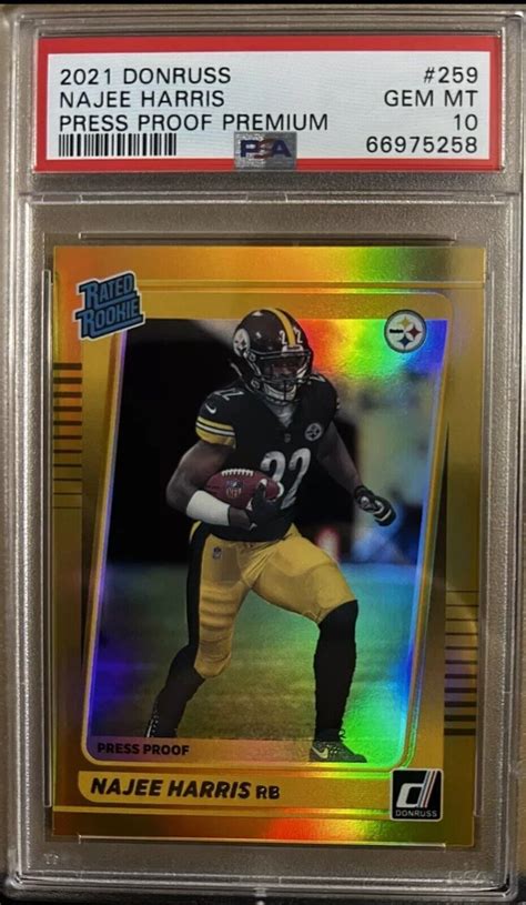 2022 Panini Donruss Najee Harris Rated Rc Gold Premium Press Proof 259