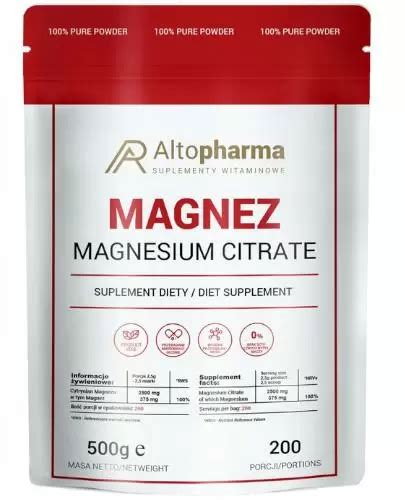 Altopharma Magnez Cytrynian Magnezu Proszek G Cena Opinie