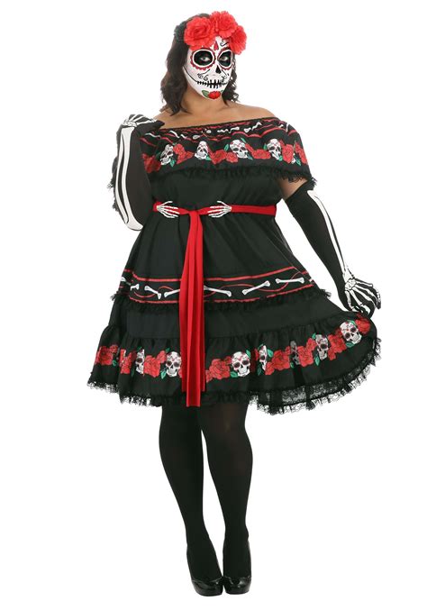 Plus Size Womens Sugar Skull Costume