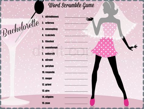 Items Similar To Word Scramble Bachelorette Party On Etsy