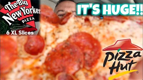 Pizza Hut BIG New Yorker Double Pepperoni Pizza Review YouTube