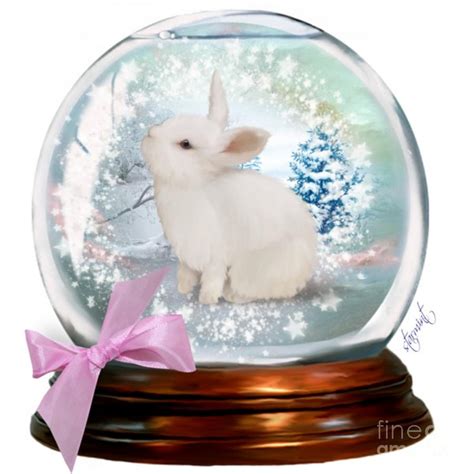 Bunny Snowglobe Digital Art By Kayla Bernhard Starmint Fine Art America