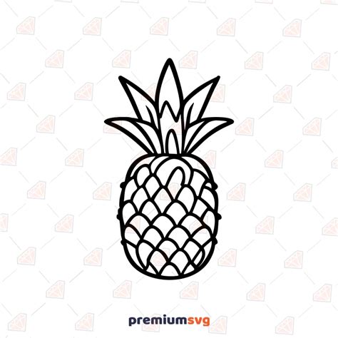 Pineapple Outline Svg Cut File Pineapple Clipart Premiumsvg