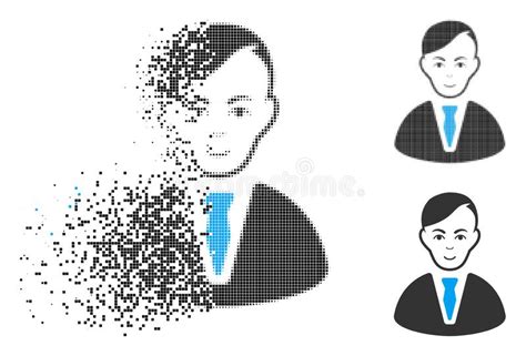 Icono De Semitono Punteado Destructed Del Hombre Ilustraci N Del Vector