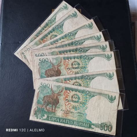 Jual 500 Rupiah Uang Kertas Menjangan Tahun 1988 Beredar Utuh Asli