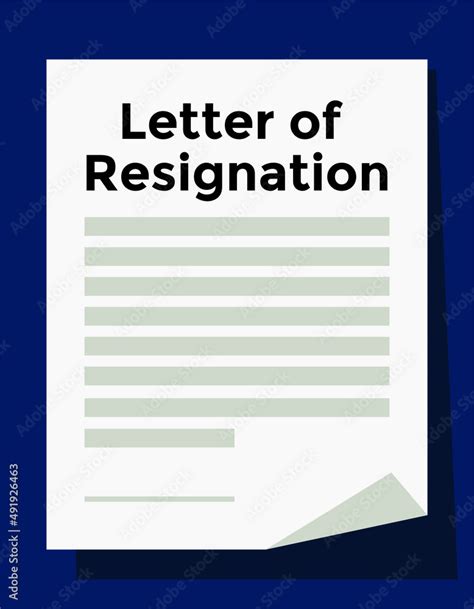 letter of resignation, vector illustration Stock Vector | Adobe Stock