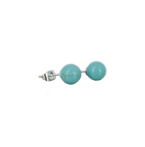 Puces D Oreilles En Perles De Turquoise Sinkiang Minerals Store