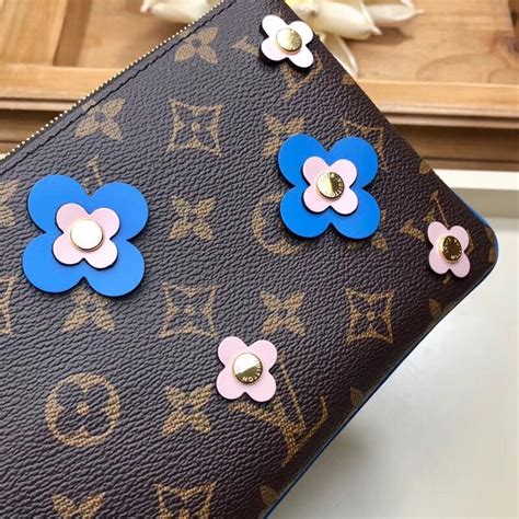 Louis Vuitton Monogram Canvas Blooming Flowers Pochette Double Zip Bag