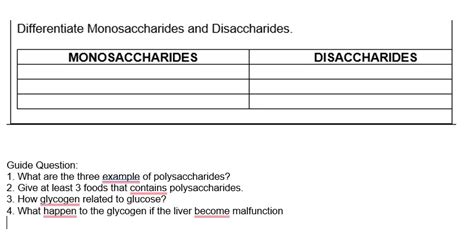 Differentiate Monosaccharides and | StudyX