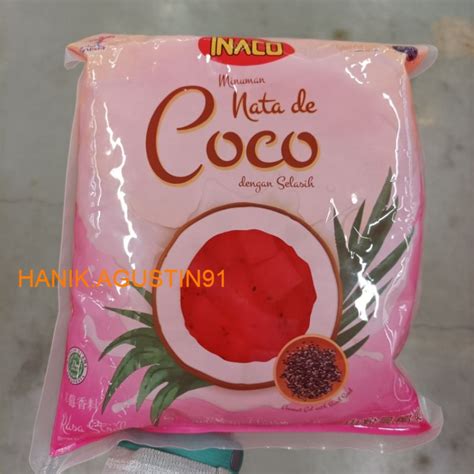 Jual Inaco Nata De Coco Dengan Selasih Rasa Strawbery 1 Kg Shopee