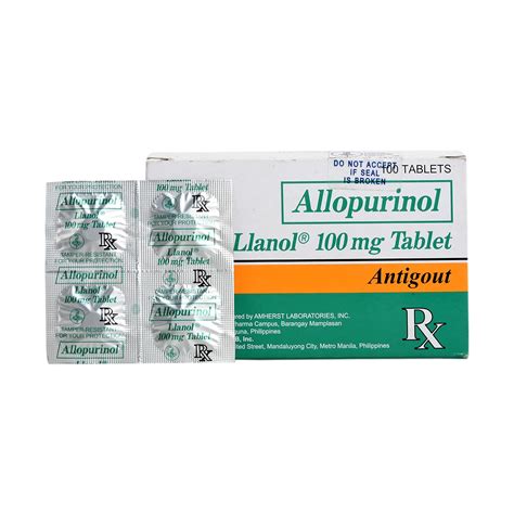 Llanol Allopurinol 100mg 1 Tablet Prescription Required Watsons