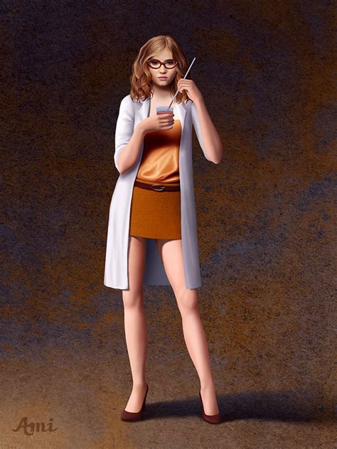 Female Scientist Art