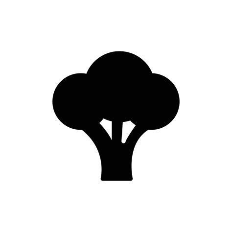 Broccoli Icon Simple Solid Style Vegetable Plant Healthy Natural