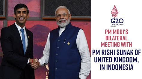 Pm Modi S Bilateral Meeting With Pm Rishi Sunak Of United Kingdom In Indonesia Youtube