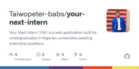 Github Taiwopeter Babsyour Next Intern Your Next Intern Yni Is A