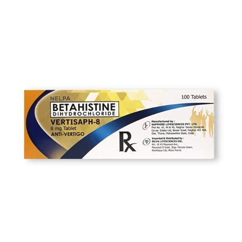 Vertisaph Betahistine Dihydrochloride Mg Tablet S Price In The