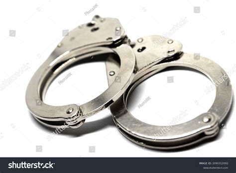 Police Handcuffs Measure Direct Coercion Tool Stock Photo 2090312092