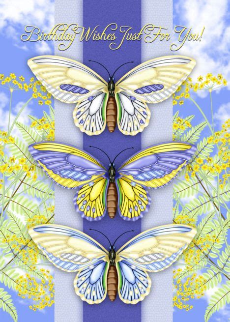 Butterfly And Flower Birthday Card