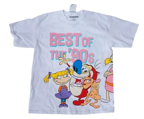 T Shirt Nickelodeon Nicktoons Rugrats Ren Stimpy Hey Arnold Rocko Helga