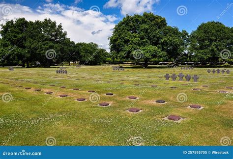 Sunny Day On La Cambe German War Cemetery France Stock Image Image