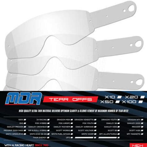 Mdr 100 Tear Offs Pour Lunettes Armega Pack De Lunettes Tear Offs