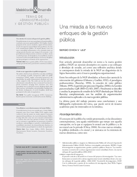 Pdf Nuevos Enfoques De La Gestión Pública