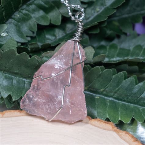 Raw Rose Quartz Necklace The Crystal Council