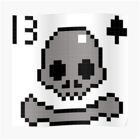 Pixel Art Pirate Flag Poster For Sale By Orchideater Redbubble