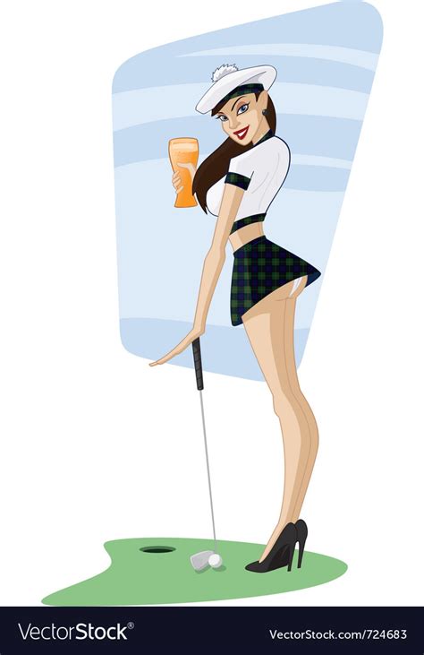 Golf Girl Royalty Free Vector Image Vectorstock