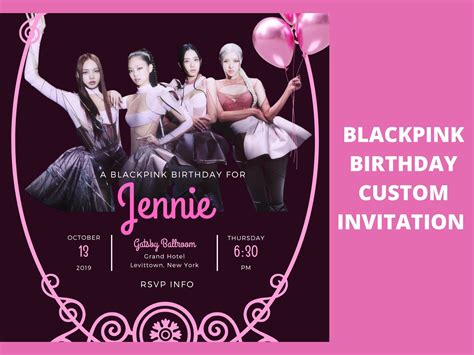 Blackpink Birthday Custom Invitation Etsy