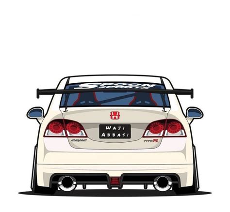 Honda Civic Reborn Fd Vector Illustration Motori Giapponese Auto