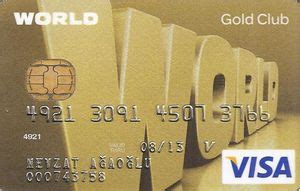 Bank Card WORLD Gold Club Yapi Kredi Bankasi Türkiye Turkey Col TR