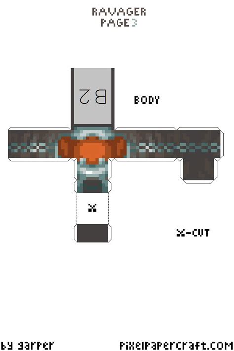 Minecraft Papercraft Ravager Template Aquarium Zubehör