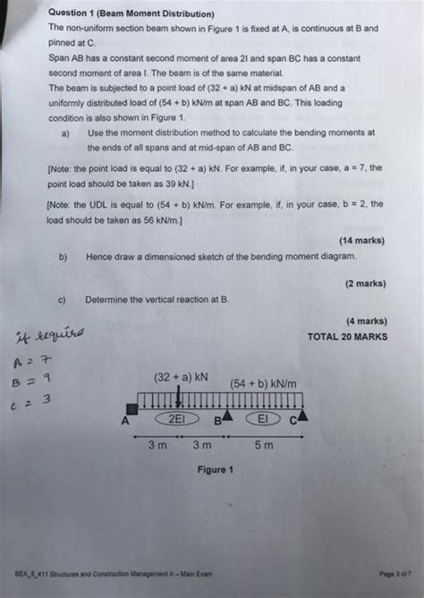 Solved Question 1 Beam Momont Distribution The Non Uniform Chegg