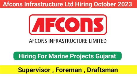 Afcons Infrastructure Ltd Hiring October 2023 | Latest Jobs For Marine ...