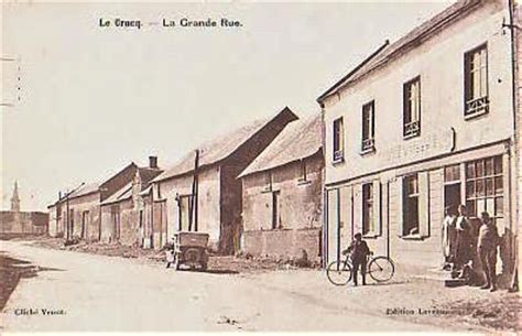 Le Crocq - La grande rue - Carte postale ancienne et vue d'Hier et