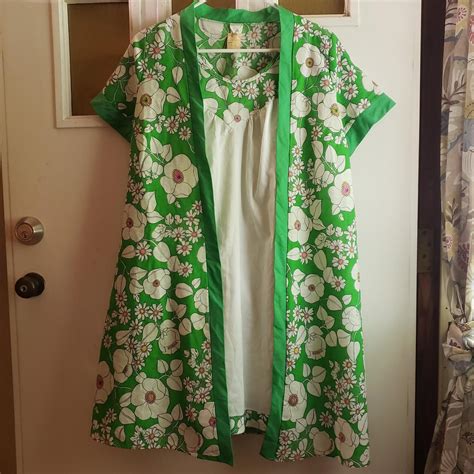 Sears Women S Pink And Green Pajamas Depop